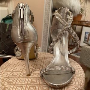 Steve Madden silver heels formal